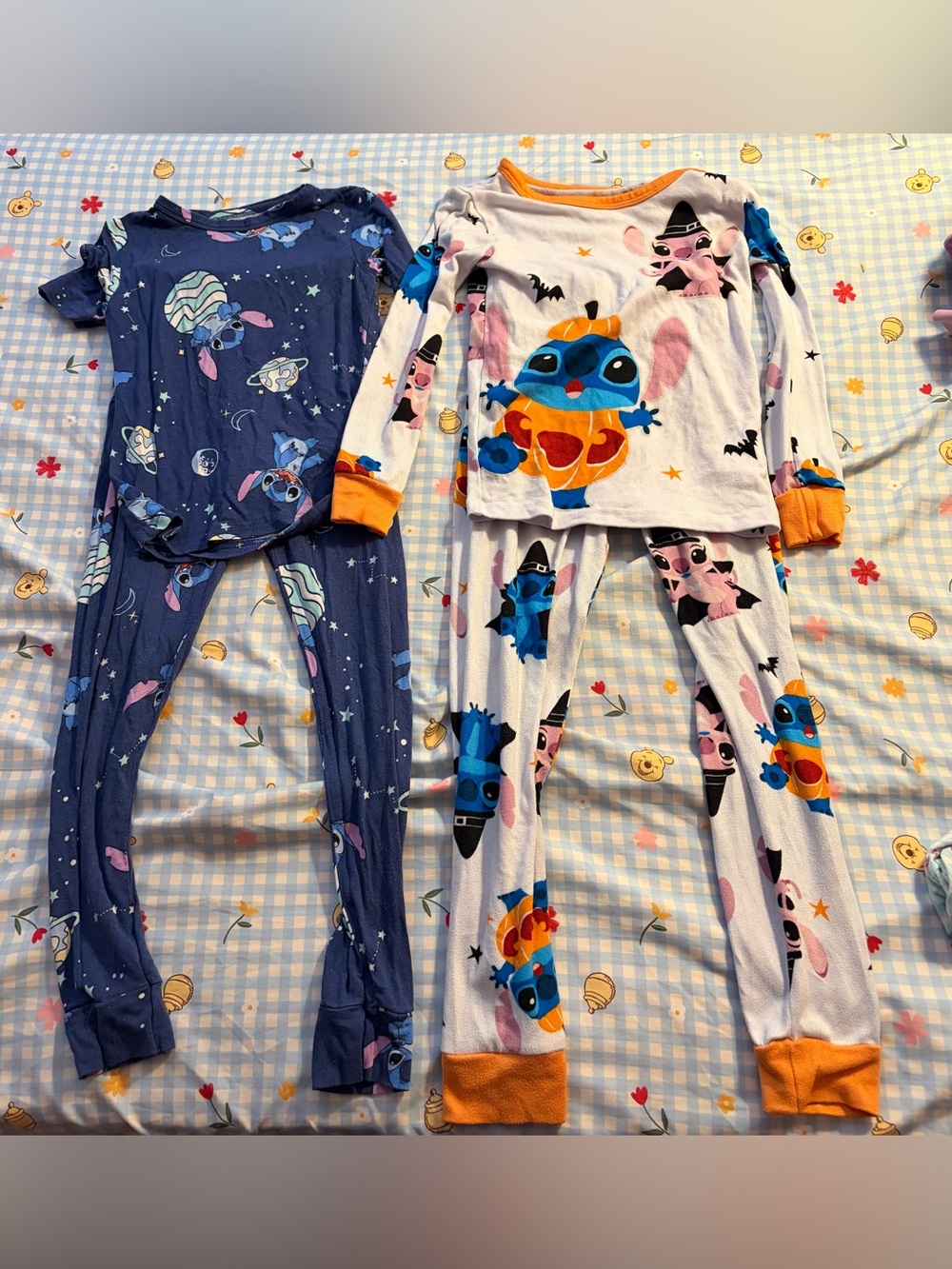 Disney Stitch Pajama Sets - Blue, White & Orange